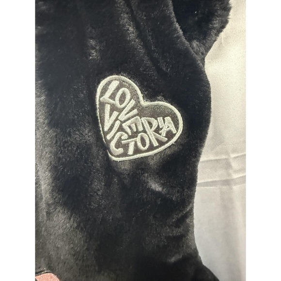 Victoria's Secret Faux Fur Holiday Christmas Stocking Patch Pom Pom Gift New - Picture 4 of 7